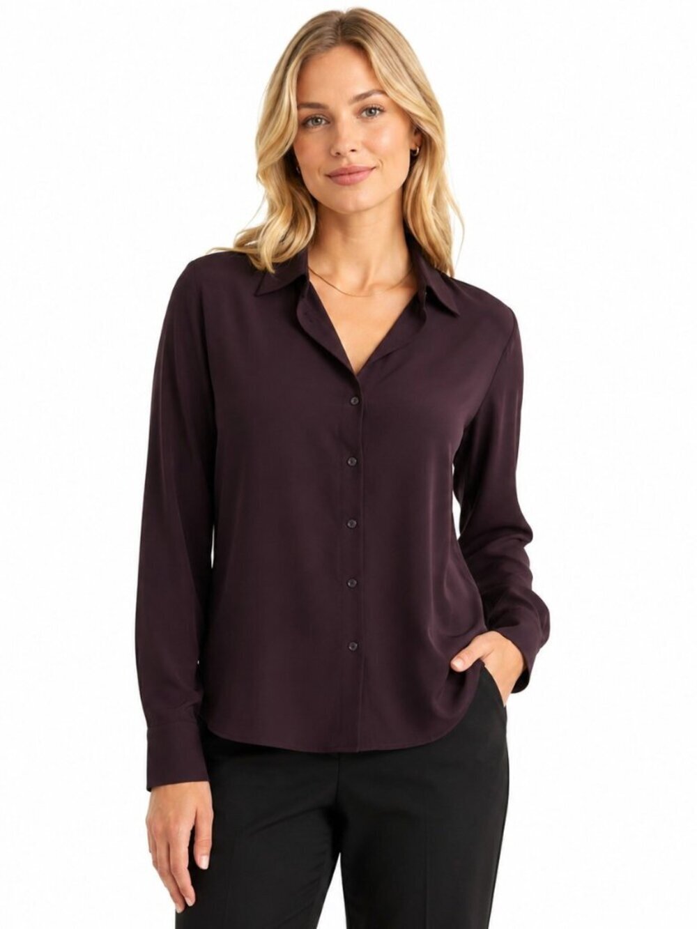 Theyskens' Theory Purple Sheer Silk Blouse